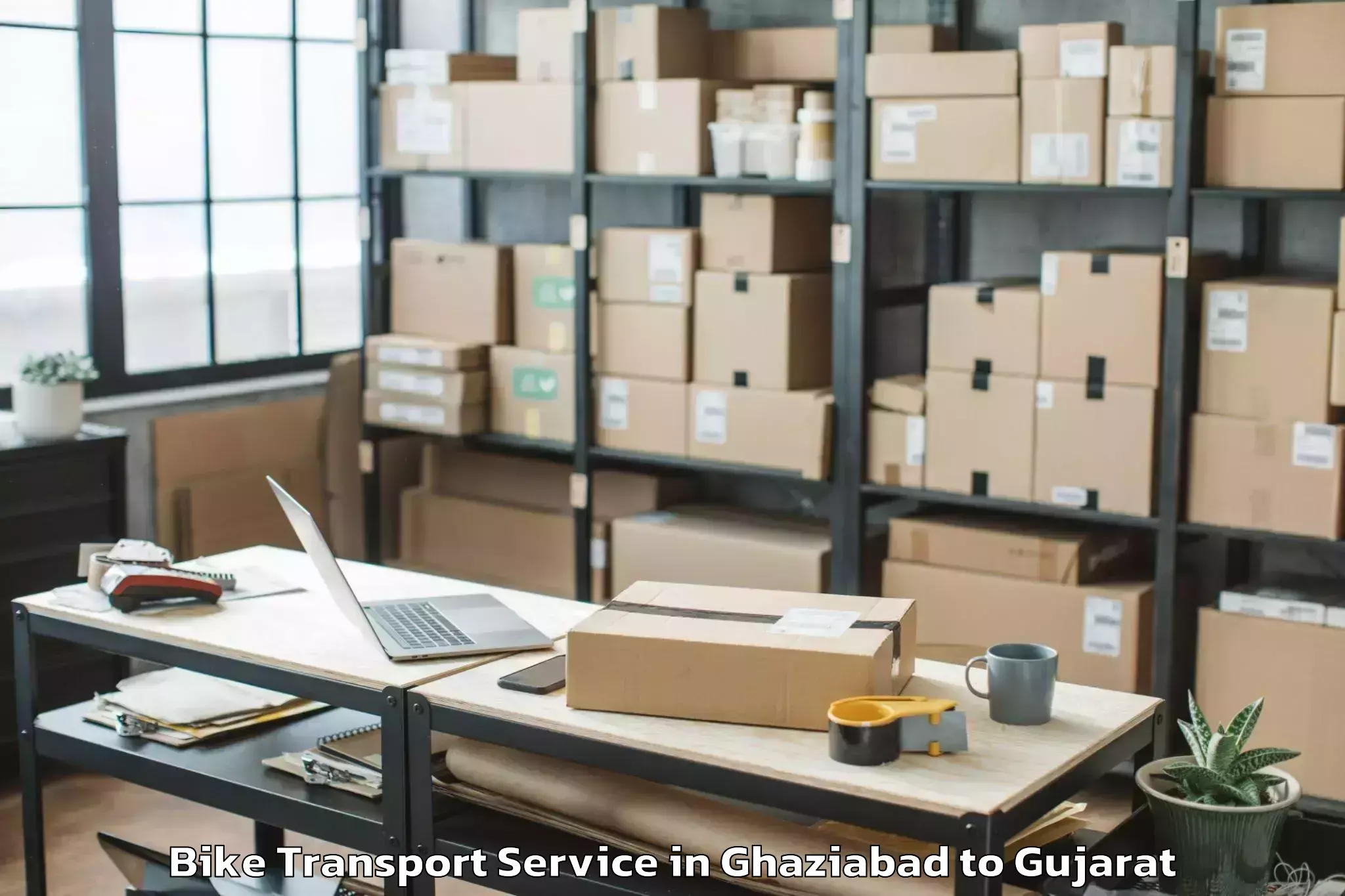 Top Ghaziabad to Gandevi Bike Transport Available